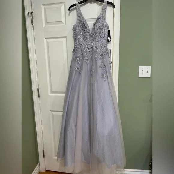 Beautiful Blue Gray CinderellaGown
